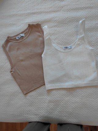 Conjunto 2 Tops Cortos Zara y Stradivarius