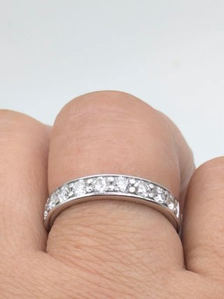 Anillo Oro 18k Blanco Diamantes