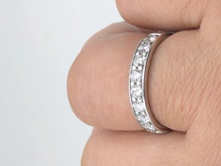 Anillo Oro 18k Blanco Diamantes