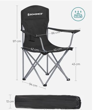 2 Sillas Camping Songmics Nuevas