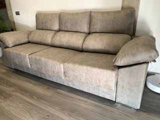 Sofá modular beige y gris