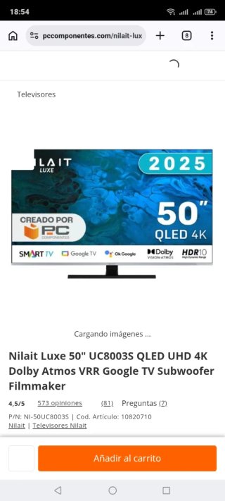 Nilait Luxe 50 QLED 4K TV para reparar pantalla