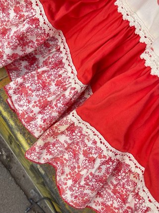 Traje de Flamenca PRECIOSO Coral Elastico T.38-40
