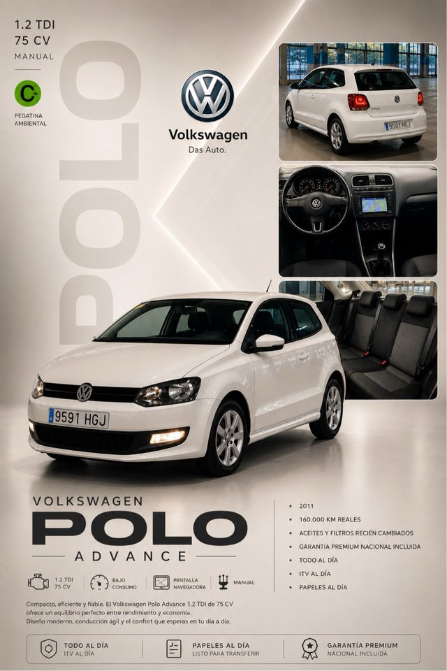 Volkswagen Polo etiqueta 🟢 2011 (garantia premium)