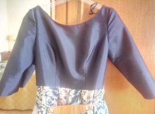 Vestido fiesta azul y floral T.38