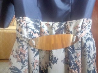 Vestido fiesta azul y floral T.38