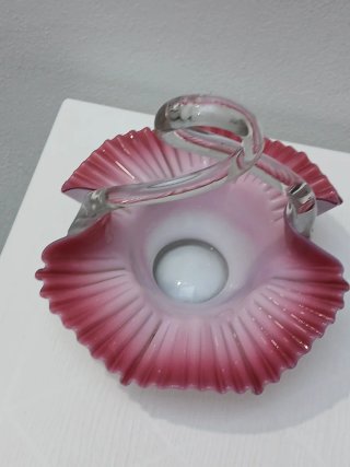 Cesto Murano Vintage Rosa Trasparente
