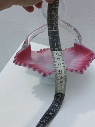 Cesto Murano Vintage Rosa Trasparente