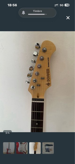 Guitarra Donner Standard Roja y Blanca