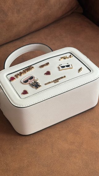 Bolso Karl Lagerfeld blanco y dorado