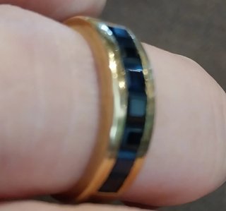 Anillo Oro 18K Zafiros Azules