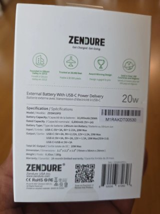 Power Bank Zendure Super Mini Roja