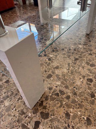 Mesita de salón cristal y metal