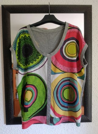 Camiseta  Oversize Desigual/Gasa y Punto/ Talla M.