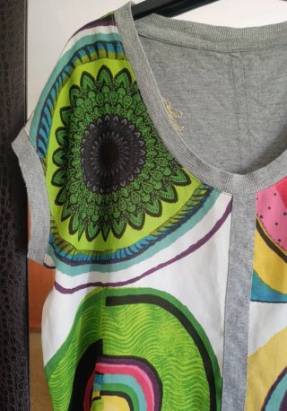 Camiseta  Oversize Desigual/Gasa y Punto/ Talla M.