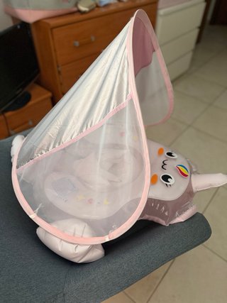 Flotador Bebé unicornio con Parasol Rosa