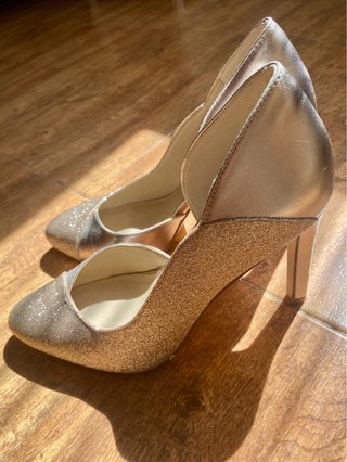 Zapatos de fiesta dorados tacón Talla 39