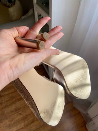 Zapatos de fiesta dorados tacón Talla 39