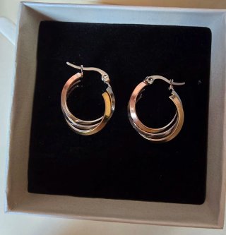 Pendientes Aro Oro Tricolor