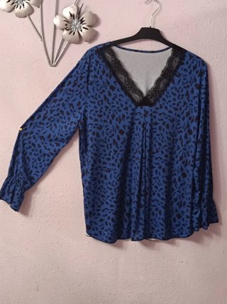 Camiseta licra animal print azul