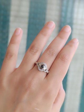 Anillo Plata Ley Art Déco Negro