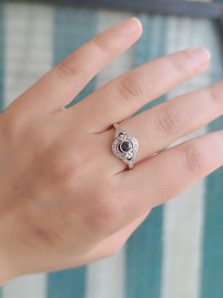 Anillo Plata Ley Art Déco Negro