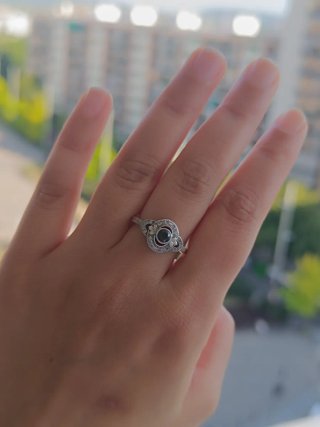 Anillo Plata Ley Art Déco Negro