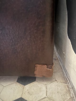 Divano a 2 posti in tessuto e pelle estensibile