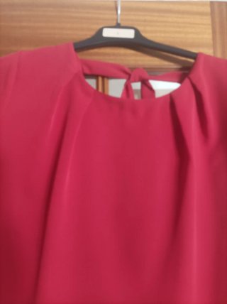 Blusa manga corta color cereza