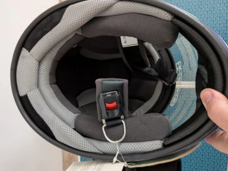 Casco de moto azul Hebo
