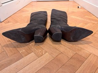 Botas altas piel Zara marrones