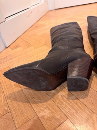 Botas altas piel Zara marrones