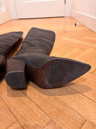 Botas altas piel Zara marrones