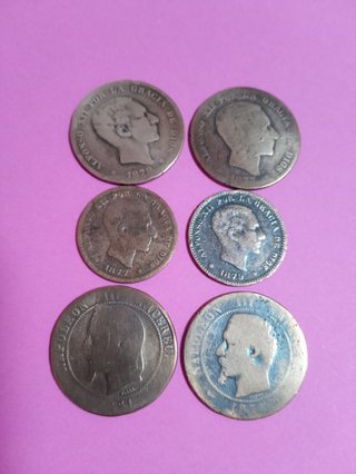6 M. DE COBRE ANTIGUAS ALFONSO XII - NAPOLEON