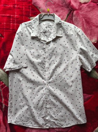 Camisa blanca LEEMAN estampada pájaros Talla M