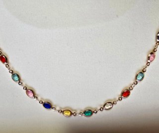 COLLAR ORO CON PIEDRAS COLORES