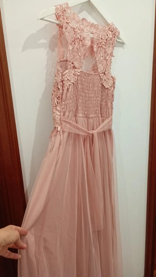 Vestido de fiesta encaje rosa T. L-XL