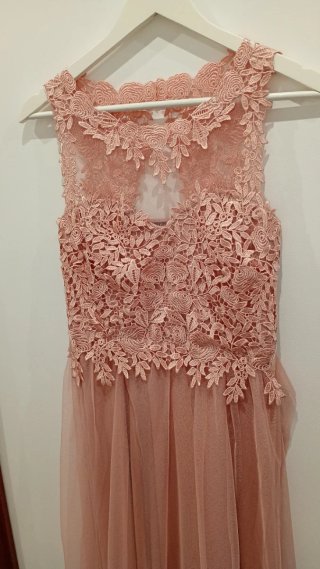 Vestido de fiesta encaje rosa T. L-XL