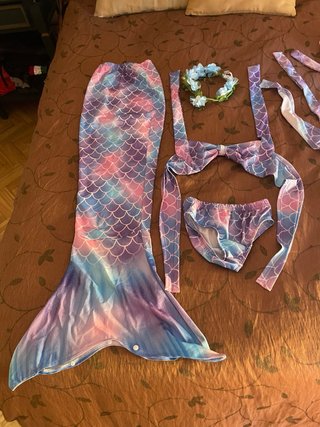 Disfraz Sirena Niña Conjunto Bikini y Cola