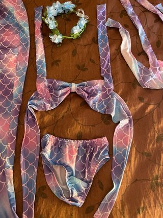 Disfraz Sirena Niña Conjunto Bikini y Cola