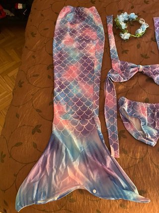 Disfraz Sirena Niña Conjunto Bikini y Cola