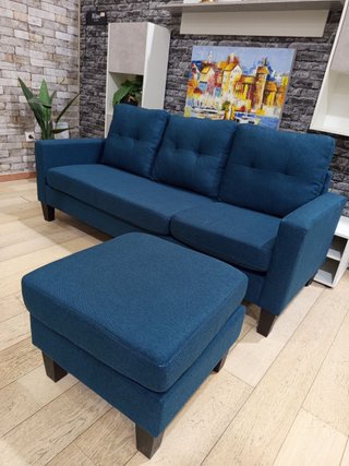 Sofá Chaise Longue Azul Teal Antimanchas