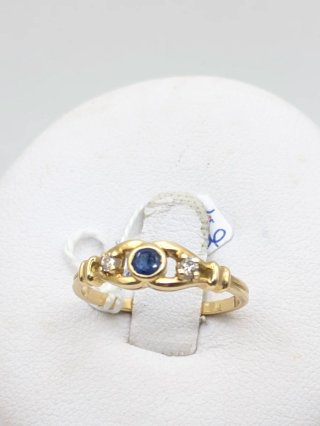Anillo Oro 18k Zafiro y Diamantes