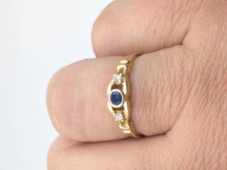 Anillo Oro 18k Zafiro y Diamantes