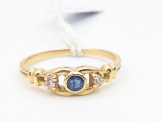 Anillo Oro 18k Zafiro y Diamantes