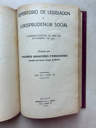 Repertorio de legislación y jurisprudencia social