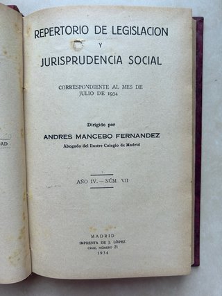 Repertorio de legislación y jurisprudencia social