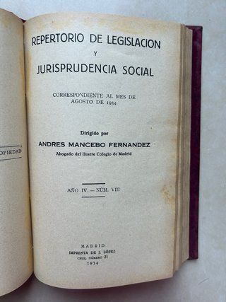 Repertorio de legislación y jurisprudencia social