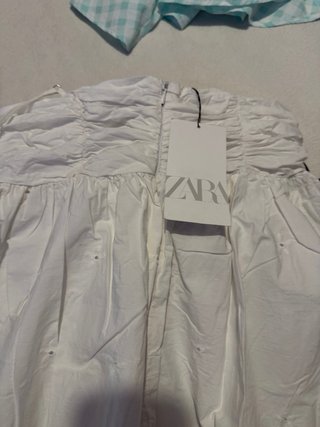 Vestido Zara blanco bordado