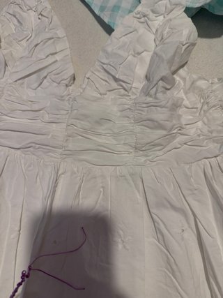 Vestido Zara blanco bordado